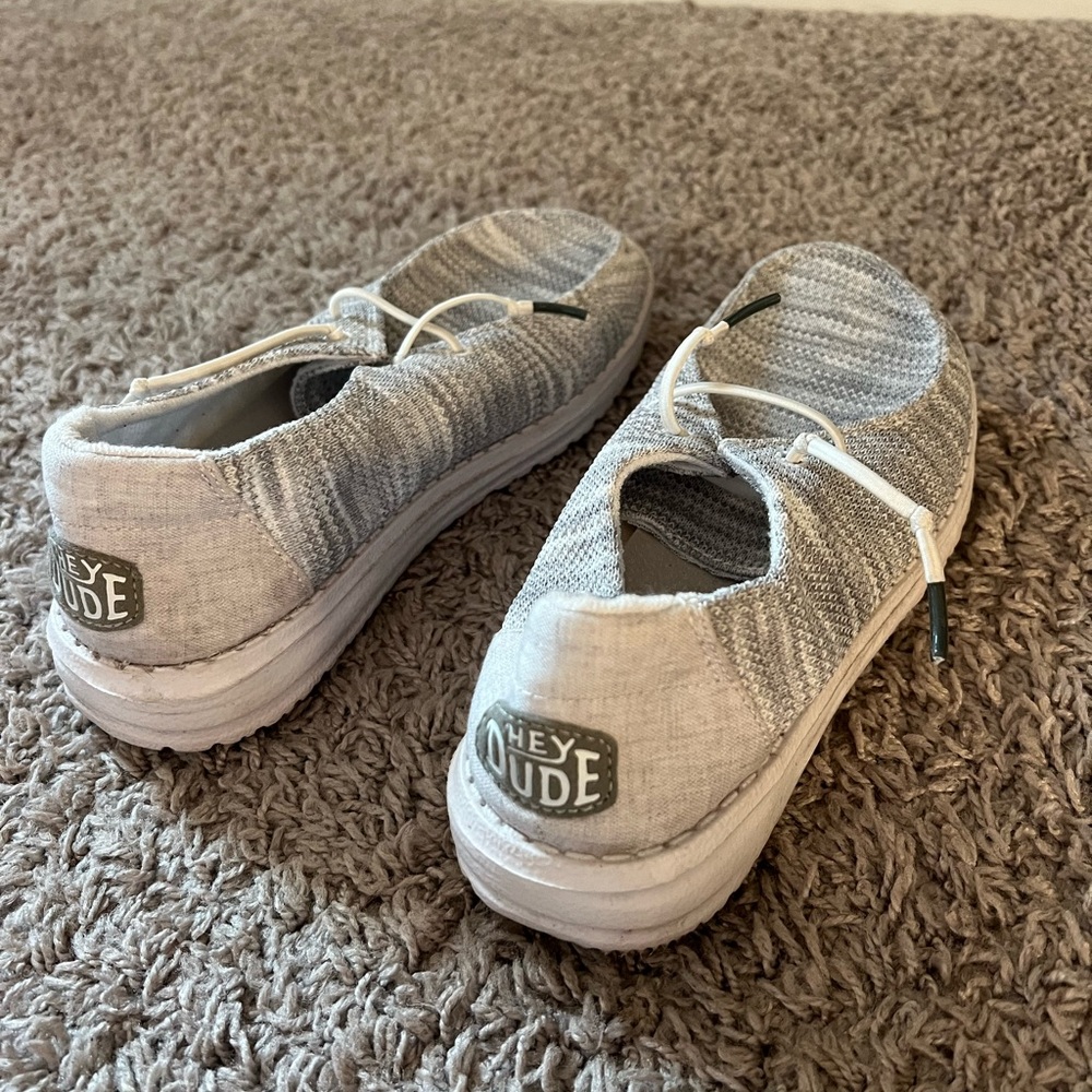 Hey Dude Gray Sneakers with Cushioned Midsole and Mesh Upper